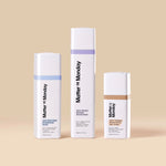 Three skincare bottles from 'Matter of Monday' on a beige background