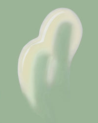 White abstract shape on a green background