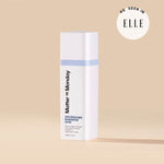 Skincare serum bottle with 'Matter of Monday' branding on a beige background, featuring 'ELLE' endorsement.