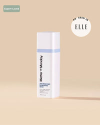 Skincare serum bottle with 'Matter of Monday' branding on a beige background, featuring 'ELLE' endorsement.